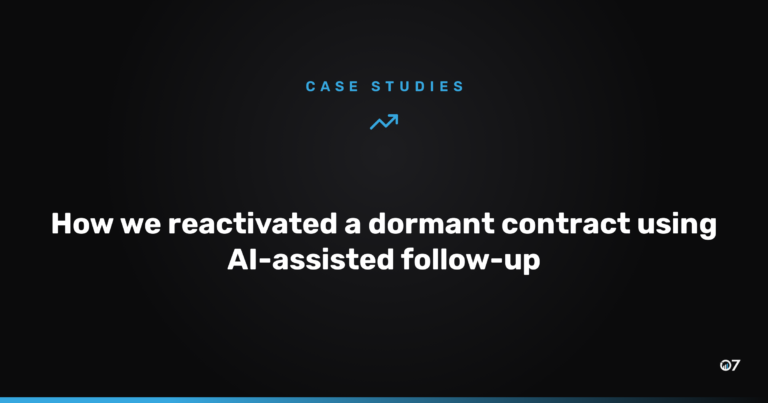 How we reactivated a dormant contract using AI-assisted follow-up