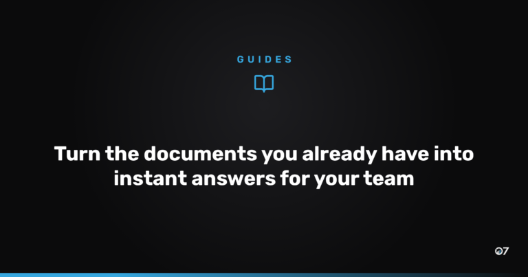A business owner asking a question and getting an instant cited answer from a document knowledge base on screen